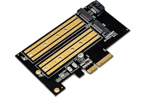 ZimaBoard Dual M.2 NVME SSD Adapter Card 32Gbps M Key PCIe 4.0 x4 Adapter for ZimaBoard Server, Desktop PC, Support SATA 6Gbps NGFF B Key Expansion Card Without Heatsink