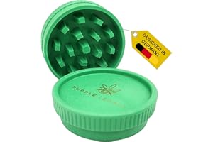 PURPLE LEGACY® Premium Eco Bio Grinder Ø 5,5 cm Macinaspezie Maneggevole e pratico macinapolline in fibre vegetali Erbe Spezie Accessori Grande macinino in 2 pezzi Molto leggero Spezie Erbe Grinder
