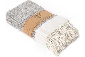 SMYRNA TURKISH COTTON Smyrna Original Turkish Cloth Napkins Set of 6 | 100% Cotton, 45 x 45 cm | Decorative Boho Table Napkins for Dining Table | Versatile Farmhouse Cloth Napkin for Dinner, Wedding and Parties (Beige)