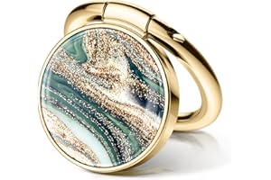 GVIEWIN Soporte de Anillo de mármol para teléfono Celular, Agarre de Metal de 360° Compatible con iPhone 14 Pro/Pro Max/13/12/11 Series y Galaxy S23 Ultra y Otros teléfonos, Surf/Verde