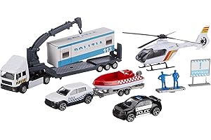 Grandi Giochi- GG00906, Teamsterz Set Polizia Die Cast, Bianco