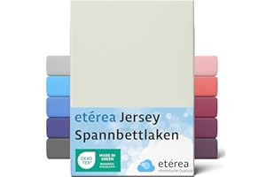 ETÉREA HIMMLISCHE QUALITÄT etérea Comfort Jersey Lenzuolo a Soffietto 140x200-160x200 cm - 100% Cotone - Certificato Oekotex 100 - Lenzuolo a Soffietto Fino a 25 cm di Materasso - Natura