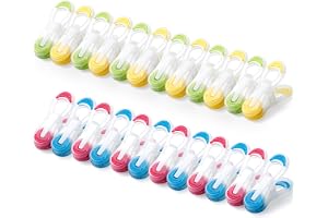 Romon Tvättklämmor, 24 st Soft Peg Köksmat, Ytterdörr Antitecken Mini Clip Plast Mjukt Handtag Flerfärgad