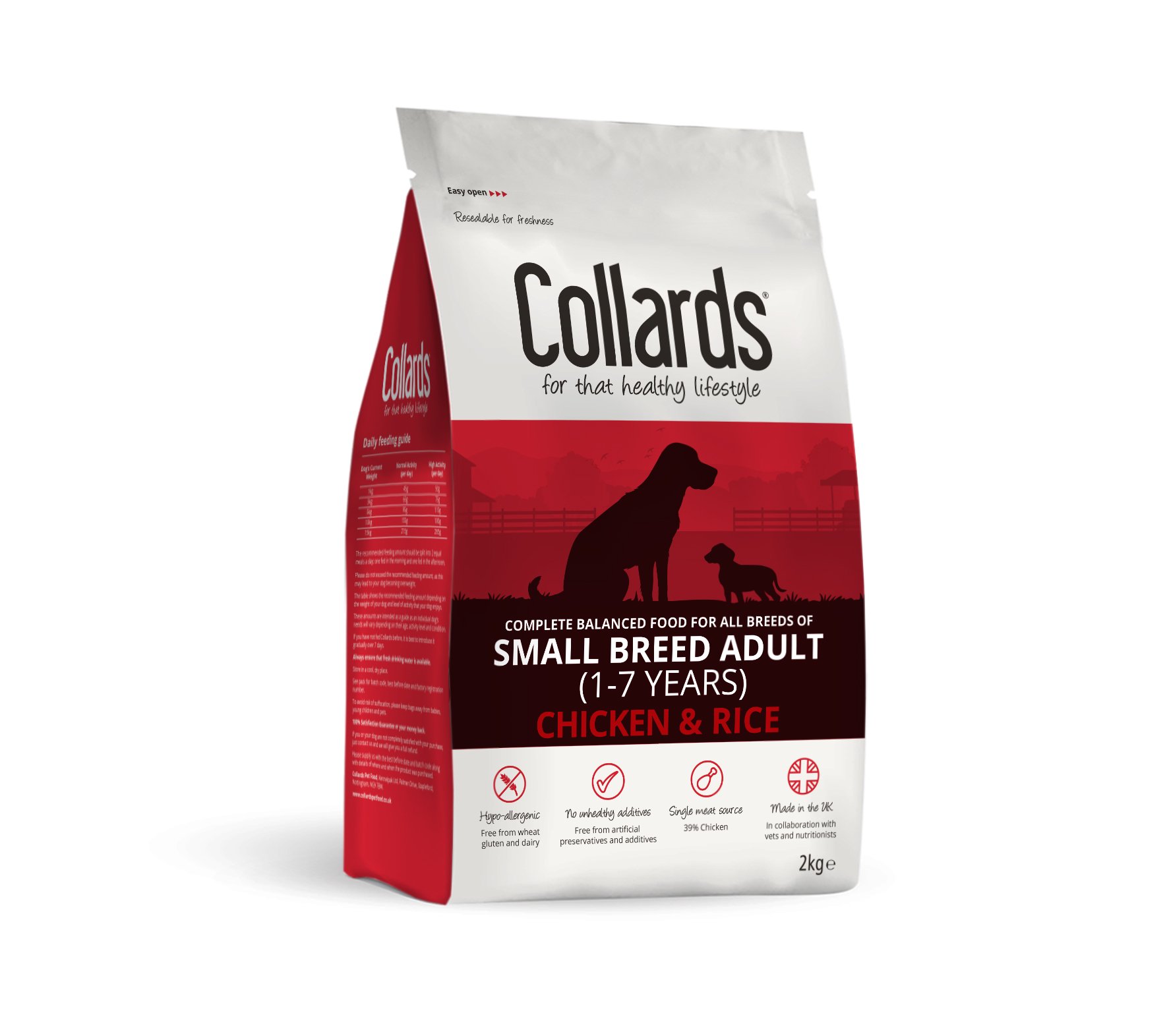 Collards Complete Dry Small Breed Dog Food Chicken and Rice, 2 kg