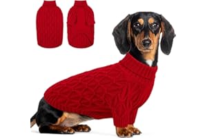 Queenmore Maglioni Natalizi per Cani, Morbida e Calda, Maglione Cane per Razze Medie come Cane Corso Jack Russell e Bassotto, Rosso, M