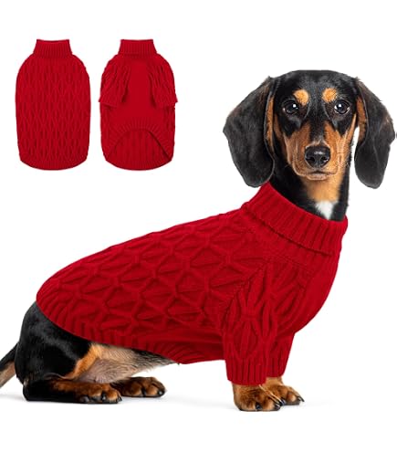 Rollkragenpullover Für Dackel – Warme Winterkleidung Für Teckel In Braun, Größe L