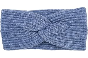 ‎STYLEBREAKER styleBREAKER Damen Strick Stirnband mit Twist Knoten und Rippenmuster einfarbig, warmes Winter Haarband, Headband 04026072, Farbe:Jeansblau