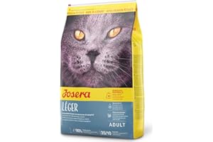 JOSERA Léger 10 kg | Croquettes pour chat en surpoids ou stérilisé | Faible teneur en matières grasses | Aliment Super Premium pour chat adulte peu actif | Sac de 10 kg