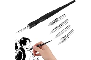 JSMTKJ Federhalter und Halter Set, Federhalter mit Zeichenfeder für Comics Stifthalter 1 Kalligraphie-Stifthalter und 5 Stiftspitzen, Zeichenspitzen für Cartoon und Künstlerzeichnungen