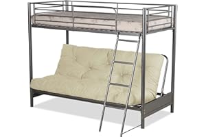 Humza Amani FUTON BUNK BED (With One Futon Mattress) IN SILVER METAL FINISH (Cream)