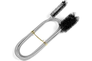 Zuroki Scovolino Spazzola spazzolino, spazzola per tubo doppio in acciaio inox, per tubi acquari, Strumento di Pulizia Flessibile Spazzole per la Pulizia in Nylon per Tubi