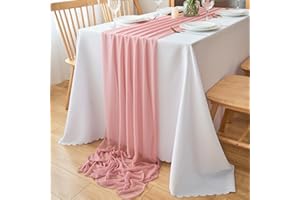 DecorMommt Runner Tavola Rosa Antico in Chiffon, Runner Centrini Moderni per Camera da Letto, Runner da Tavolo Centro Tavola, per Matrimonio Feste Picnic Decorazione da Tavolo, 77 x 300 cm