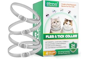 UOCASI Collar De Gato, 4 Paquetes De Collar De Pulgas, Collar De Pulgas Y Collar De Garrapatas, Collar De Gato Impermeable Ajustable, Suave Y Cómodo, Protección Efectiva Durante 24 Meses