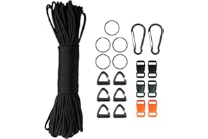 EPISKEY 98ft/30 Mètres Nylon 4mm Paracorde kit 7 Brins en Nylon Corde Corde Multifonction pour Parachute Bracelet Set de Bracelet Paracord Cordelettes DIY Bracelet (ferreux, 4mm x 30m)