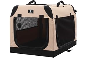 X-ZONE PET Foldable Soft Dog Crate 3-Door Pet Kennels for Dogs and Cats Sturdy Durable Pet Crate for Travel,Indoor&Outdoor Use Multiple Sizes (36-Inch)