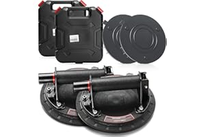 ELIKLIV 2Packs 8" Heavy Duty Suction Cups,Heavy Duty Hand-held Vacuum Glass Lifter,Powerful Industrial Panel Carrier Sucker with Handle for Granite Lifting&Window Replacement, 200kg Safe