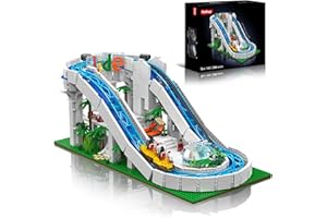 Sosuy Set Scivolo Acquatico 2088+ Pz – Aqua‑Coaster Motorizzato con Carrelli, Tema Tropicale, Giocattolo per Ragazzi, Adolescenti e Adulti, Regalo di Natale 8+