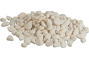 Relaxdays Graviers décoratifs pour Le Jardin, 5 kg, 25-40 mm, en marbre, Parterre, Pot de Fleurs, Tombe, Blanc
