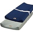 BlueSnail Ultra Soft Minky Dot Chaning Pad Cover 2 Pack (Gray+Navy, 2 Pack)