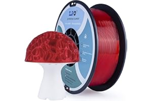 ZIRO filament do drukarki 3D PLA PRO Przeświecający kolor seria 1,75 mm 1 kg (2,2 funta), dokładność wymiarów +/- 0,03 mm,Przeświecający Czerwony