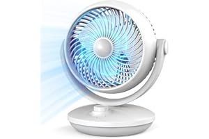 AIRORIG Air Circulator Fan Desktop Fan, Turbo Wind Cooling Fan Quiet Oscillating Fan for Bedroom/Office/Home, Vertical and Horizontal Adjustable, Desktop Fan with 3 Speeds, 26W, Ultra- Silence