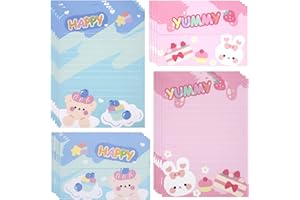 KSIWRE Lined Paper and Envelopes Set,20 Stationery Paper+20 Envelopes,Cute Letter Writing Paper