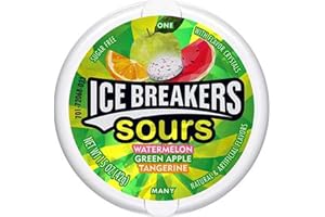 Ice Breakers Sours Water Melon Mints, Green Apple, Tangerine, 42 G - 42 Gm