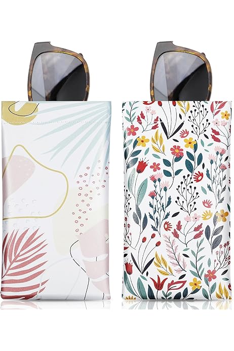 XLKJ Lot De 2 Pièces Portable Étui à Lunettes En Cuir Souple Étui Lunettes Poche Dans Lunettes