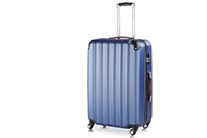 MONZANA Valise Rigide XL Bleu 4 Roues 360° Bagage poignée télescopique Plastique ABS Cadenas à Combinaison malle Voyage Vacances