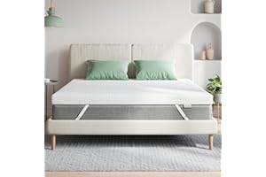 Novilla Topper 80x190, Topper Singolo Materasso Memory Foam 5cm,Topper Tessuti Ottima Traspirabilità con 4 Angoli Elastici Rivestimento, Rigidità Media Traspirante Bianco