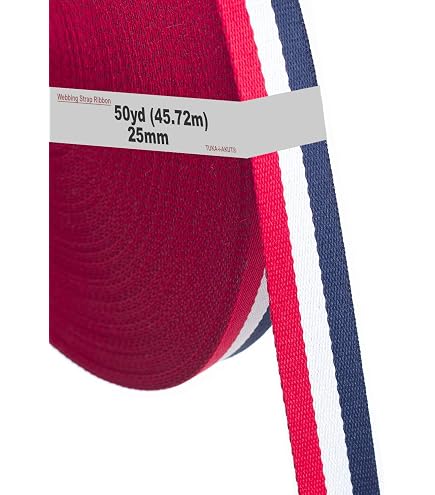 sourcing map Cinghia piatta in nylon, 2,5 cm, 23,8 m, marrone per zaino, portabagagli