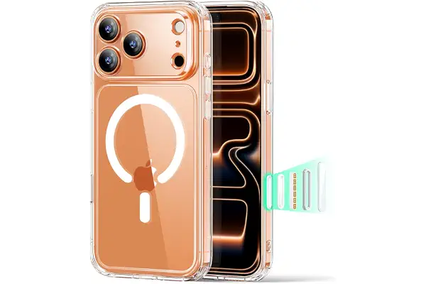 ESR Funda para iPhone 17 Pro, Control de Cámara, Compatible MagSafe, Protección Militar a Prueba de Golpes, Esquinas Air Guard, Case Híbrida Classic (HaloLock), Transparente