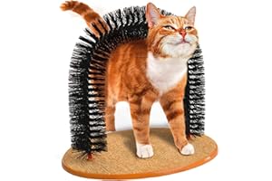 Esenlong Brosse à gratter pour chat, brosse à frotter pour enlever les poils de chat, brosse de toilettage automatique pour chat, brosse de toilettage pour chat