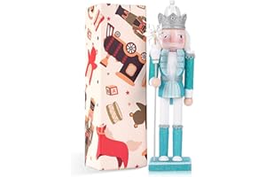 ‎VORFOR VorFor Hellgrün König Nussknacker Figur,30CM Nussknacker Weihnachten Dekoration,Holzhandwerk Deko Geschenke,Nußknacker Figur Weihnachtsdekorationen Und Heimdekoration.