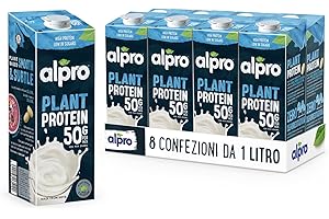 Alpro Bebida Vegetal de Soja Proteína Natural - Pack de 8 x 1L