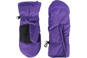 Mountain Warehouse Kids Snow Mittens - Snow Proof Ski Gloves, Adjustable Cuffs, Fleece Lined - For Autumn Winter & Outdoors