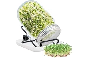 LTHERMELK 1000 Ml KeimgläSer-Set, Keimglas FüR Sprossen, Ausgestattet Mit Filterabdeckung Aus Edelstahl, Einer Verstellbaren Halterung, Sprossenglas Zum Keimen Von Sprossen Und Brunnenkresse