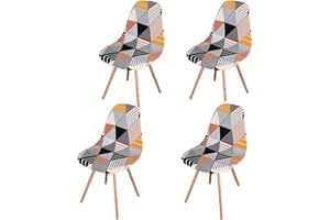 Highdi Housse de Chaise Scandinaves Lot de 4, Extensible Housse de Chaise de Salle à Manger, Universelle Couverture de Chaise sans Accoudoirs pour Décoration de Salon Cuisine Maison
