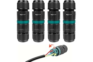 Fousenuk Lot de 4 Connecteur Etanche 3 Fils, Connecteurs de Fils Étanches, Boite de Jonction Electrique, Raccord Electrique Etanche IP68, Connexion de Câble Extérieur de Manchon pour Câble Souterrain