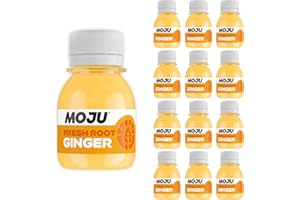MOJU Ginger Shots (12 x 60ml) Immune Support, Energy Booster, Natural Ingredients, No Added Sugars or Sweeteners, Vegan