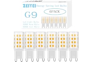 ZEIYEI G9 LED Bulbs, Warm White 3000K, 5W (40-50W Halogen Equivalent), 450LM, Non-Dimmable Flicker-Free, Energy-Saving LED Bulbs - Suitable for Home Decor, Commercial, and Office Lighting-6Pcs