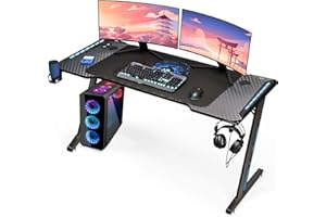 KLIM K140 Gaming Desk - Mesa Gaming de 140 x 60 cm con gestión de Cables y Alfombrilla de ratón XL - Fácil de Montar - Escritorio Gamer de Metal y Madera para Ordenador - GARANTÍA DE 20 AÑOS