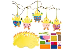 Joxessaien 12 Stück Osterküken Basteln Kinder, 6 Farbe EVA Osterdeko, Oster Bastel Set, Osterdeko Selber Basteln, Moosgummi Bastelkoffer Kinder, Ostergeschenk