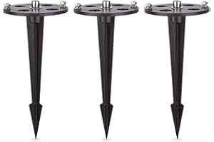 Lot de 3 piquets en acier inoxydable pour lampadaire Linovum Bosea - Fixation sur bornier de sol