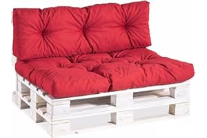 Gutekissen Coussins pour palettes Coussins pour palettes PPI (Coussin d'assise 120x50, gesteppt Rouge)