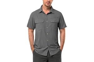 33,000ft Koszula męska z krótkim rękawem, ochrona przed promieniowaniem UV, szybkoschnąca, koszula funkcyjna, na wędkowanie, safari, podróże, golf