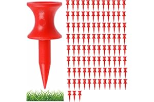 hzfengsheng ﻿100PCS Red Golf Tees Plastic 30MM Small Castle Tees Golf Accessories Winter Golf Tees for Driving Range, Bright Colour & Durable