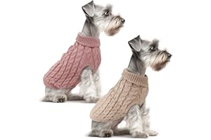 Fiohiros 2 Jersey Perro Pequeño Tejido A Punto, Invierno Cálido Ropa para Perros, Ropa para Perros Pequeños Jersey para Perro Pequeños