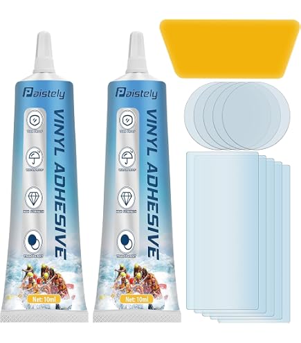 Plipdhy 16 Pièces Kit de Réparation Autocollant pour Piscine et Matelas Gonflable – Rustines TPU Imperméables Transparentes pour Spa, Bouée, Bateau, Tente, Veste, Jouets Gonflables