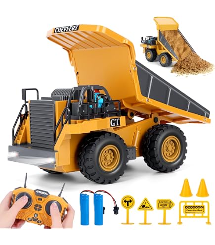 Pelleteuse Télécommandée Auniq 1:24 - 2,4 GHz, Lumière Et Sons - Jouet RC Pour Enfants 3-12 Ans - Cadeau Anniversaire Noël
